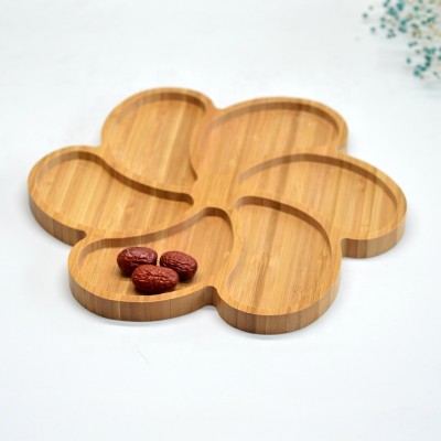 Custom flower design Bamboo divided plate Multi section make your dinner wonderful