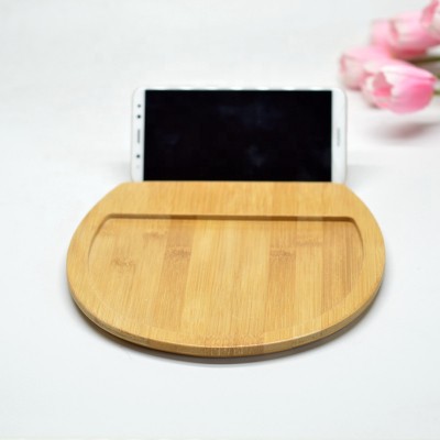 Custom Green Healthy Bamboo Mobile Phone holder with Plate household objects