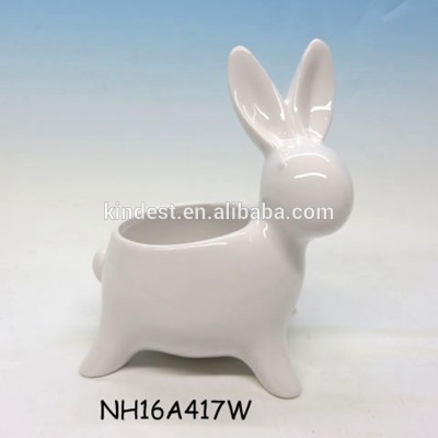 Bunny planter, ceramic animal shaped bunny pot planter