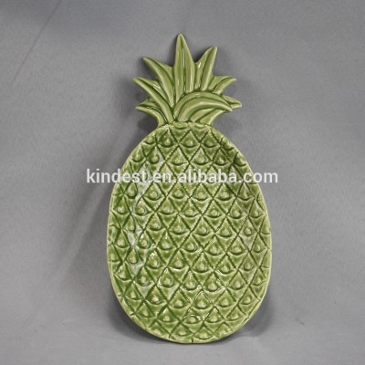 Personalized Green Tropical Pineapple Entertainer Serving Plate 23 cm