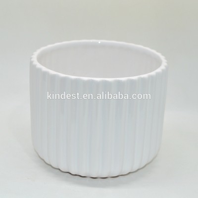 Simple White color Ceramic flower pot wholesales