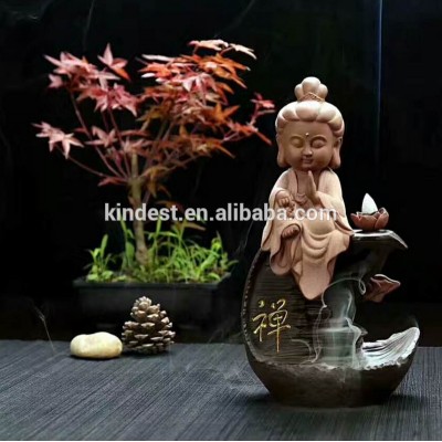 Cheap! Small Glazed Ceramic bodhisattva Backflow Incense Burner